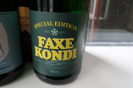 6 fl. Mousserende vin & 1 fl. Faxe kondi