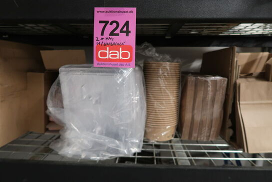 Stort parti emballage - tøm 2 hylder 