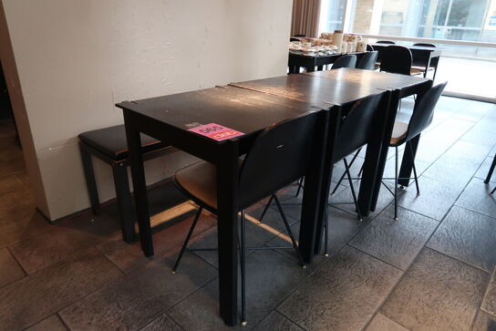 3 stk. Henning Larsen design borde med 4 stole & 1 bænk