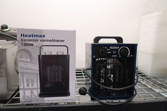 Hendi Friture, 2 varmeblæsere & diverse bøtter