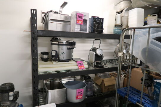 5 stk. Stålreol + barbord - UDEN INDHOLD