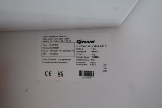 GRAM Compact K 420 RG Køleskab - Støjsvag på hjul 