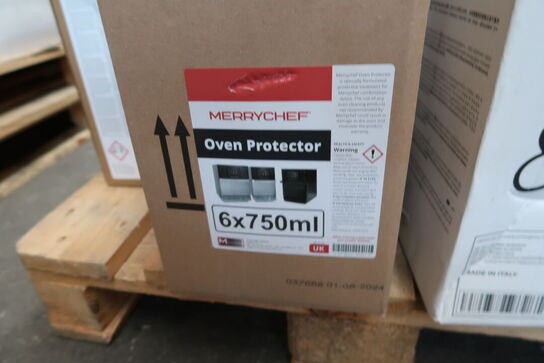 Palle med div. Rengøringsmidler m.m. UNOX, MERRYCHEF m.fl.