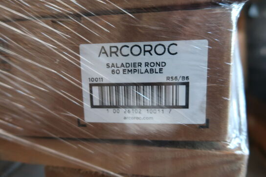 6 stk. kasser med 36 stk. skåle ARCOROC Saladier Rond 60 Empilable