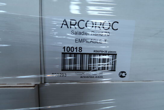 6 stk. kasser med 36 stk. skåle ARCOROC Saladier Rond 70 Empilablet