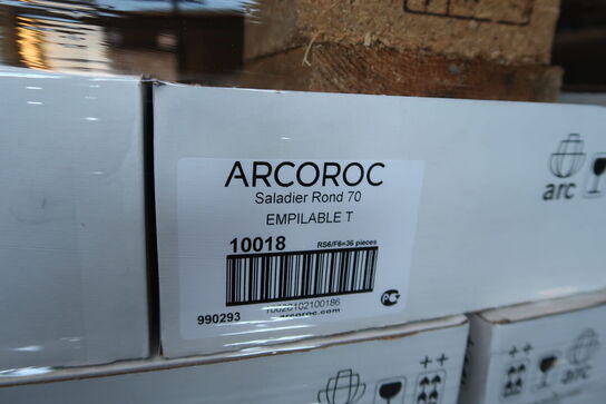 6 stk. kasser med 36 stk. skåle ARCOROC Saladier Rond 70 Empilablet