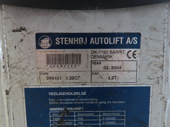 2-søjlet autolift, STENHØJ AUTOLIFT A/S, type: 099401 2.32CF