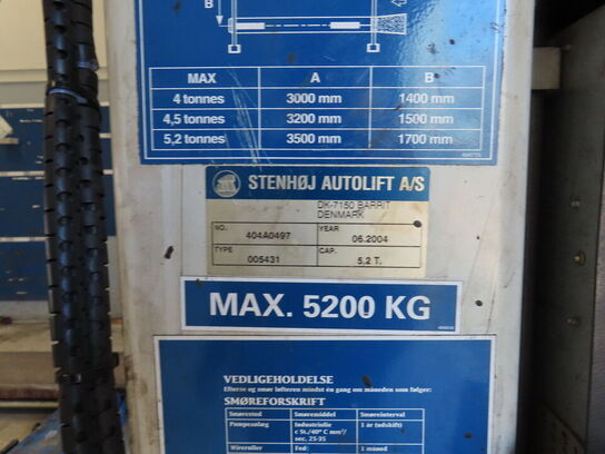 4-søjlet autolift, STENHØJ AUTOLIFT A/S, type: 005431