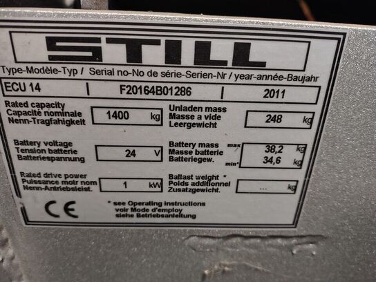 Elektrisk palleløfter STILL ECU 14
