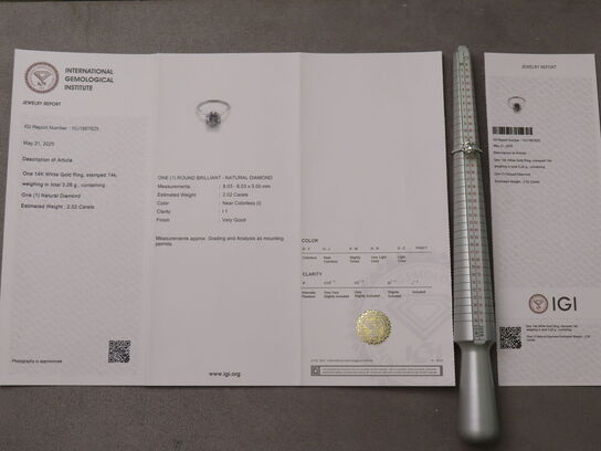 Diamant Ring 2.02 CT. 14 KT. Hvidguld (inkl. IGI Certifikat)
