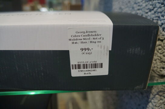 3 stk. Lysestager GEORG JENSEN COBRA