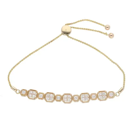 14 kt guld armbånd med naturlige diamanter