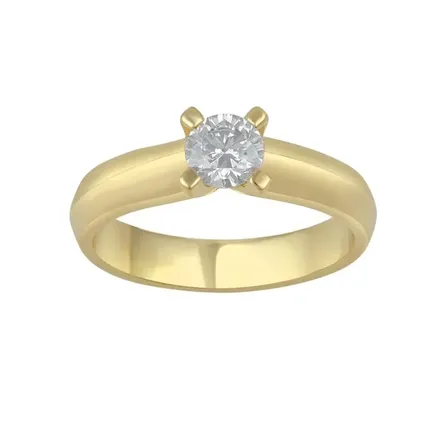 Solitaire ring i guld 14 kt med naturlig diamant