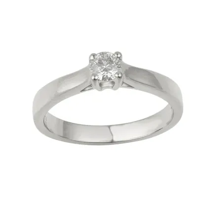 Guldring i 18 kt med 0,15 Carat naturlig diamant