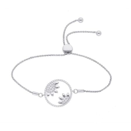 Armbånd i hvidguld 14 kt med 0,37 carat naturlige diamanter