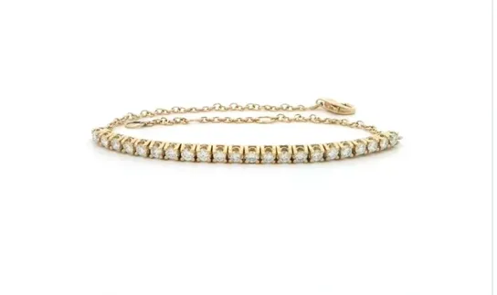 Armbånd 14 kt guld -med 0,75 carat naturlige diamanter