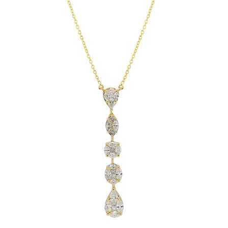 Halskæde 14 kt, guld med 0,83 carat naturlige diamanter