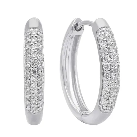Ellipse Creoler fremstillet i 14 kt hvidguld