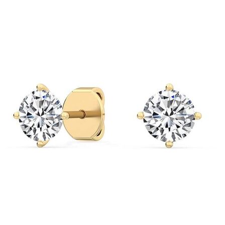 Ørestikker med runde naturlige diamanter i 14 kt guld - 0,60 carat