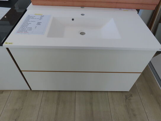 Badeværelses arrangement - 2 stk. skuffer med fuldt udtræk og soft close og KUMA vask