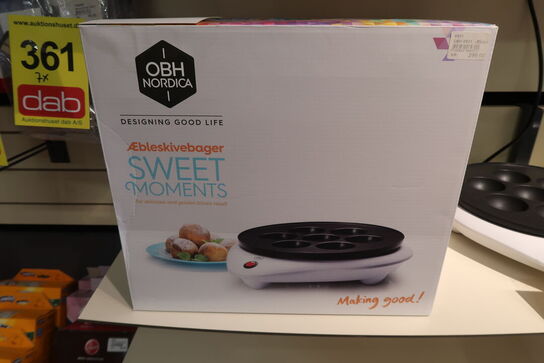 OBH Nordica æbleskivebager hvid 800 watt