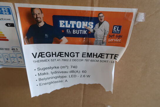 Thermex Decor 787 emhætte, væghængt, 60 cm, sort