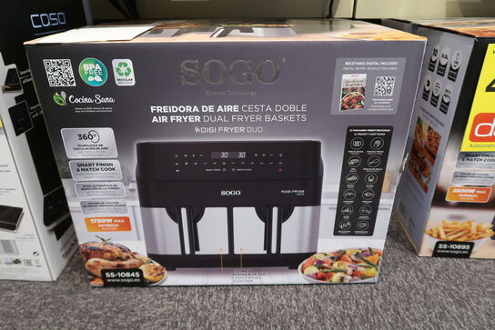 Sogo airfryer double basket 9 liter 1750 watt