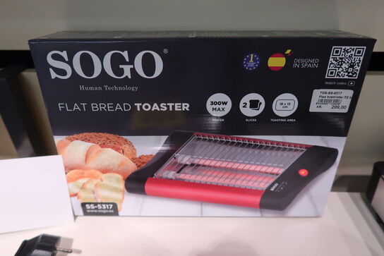 Sogo Flad Brødrister 2-Slice 300W