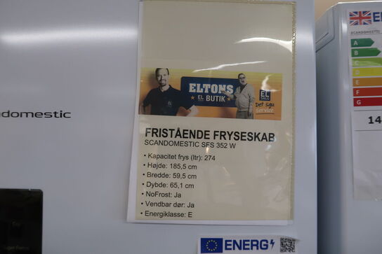 Scandomestic SFS 352 W - Fristående fryseskab