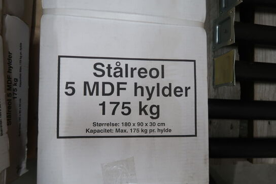3 stk. Work-it stålreol med 5 træhylder 1800×900×300 mm galvaniseret