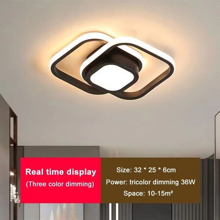 2 stk. Loftlampe Black Square – 36W LED dæmpbar