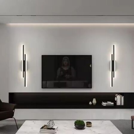 2 stk. Væglampe Sort LED 16W