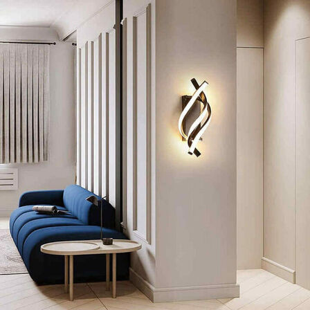 2 stk. Væglampe LED Spiral – Sort aluminium