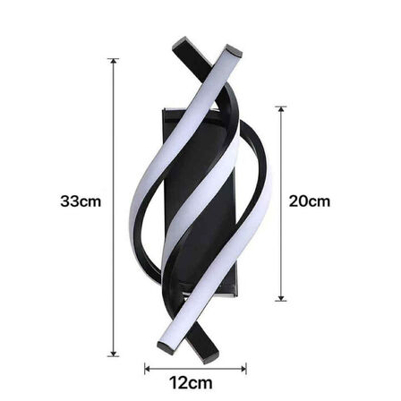 2 stk. Væglampe LED Spiral – Sort aluminium
