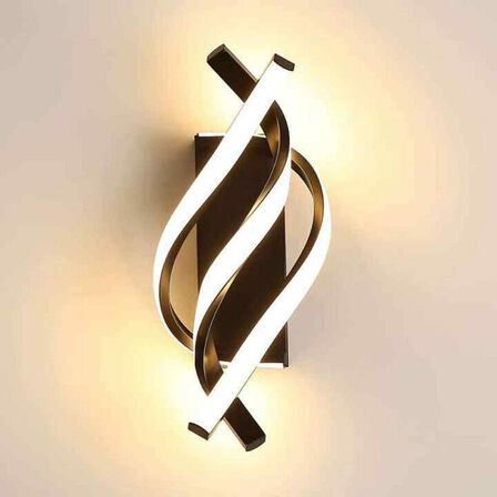 2 stk. Væglampe LED Spiral – Sort aluminium