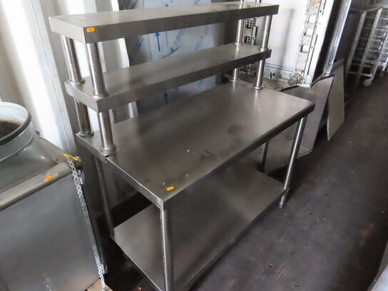 Industrikøkkenbord med to tophylder ROYAL CATERING