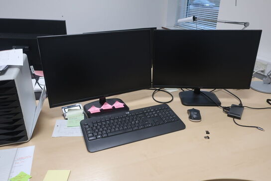 El. hæve/sænke skrivebord, kontorstol, monitore m.v. 