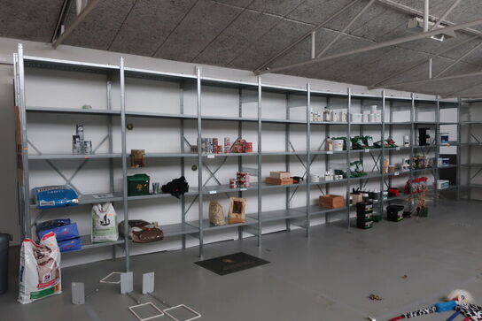 19 fag lagerreoler uden indhold (læs beskrivelse)