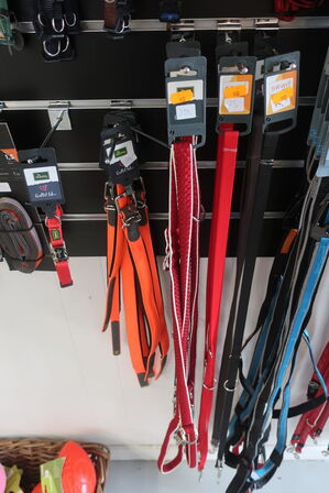 5 stk. halsbånd samt 7 stk. hundeseler