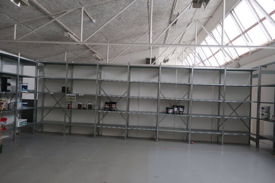 19 fag lagerreoler uden indhold (læs beskrivelse)