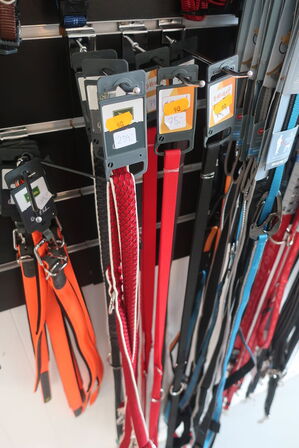 5 stk. halsbånd samt 7 stk. hundeseler