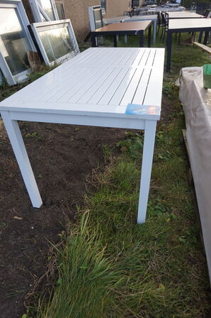 Rosenborg classic havebord - højglans hvid 165x80 cm 
