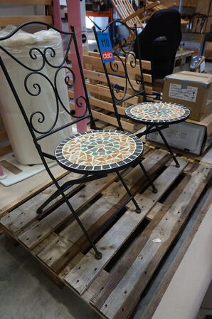 2 stk Havestole Mosaik/sort 