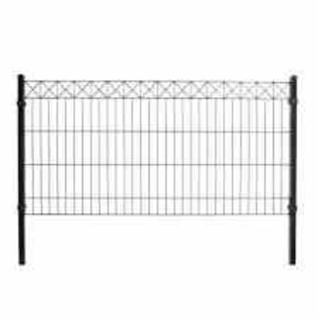 2 stk Panel-X havehegn med 3 stolper Sort 