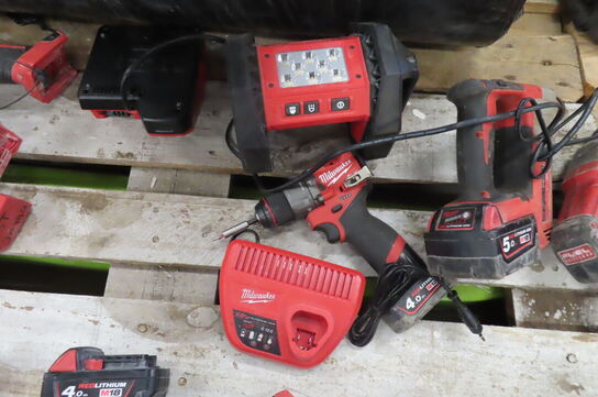 4 stk. elværktøj MILWAUKEE 