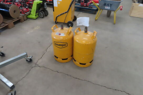 2 stk. Tomme gasflasker