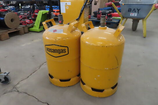 2 stk. Tomme gasflasker