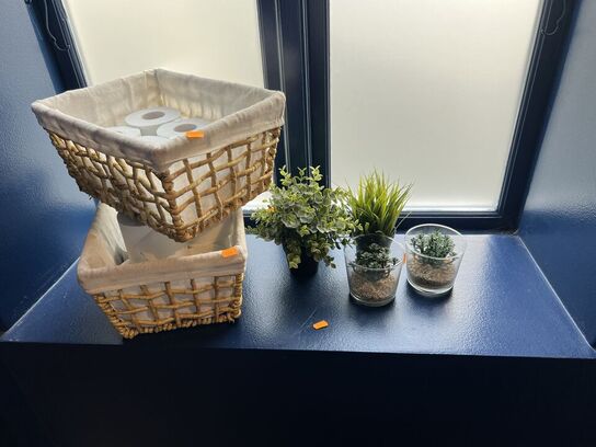 Fletkurve samt kunstige planter