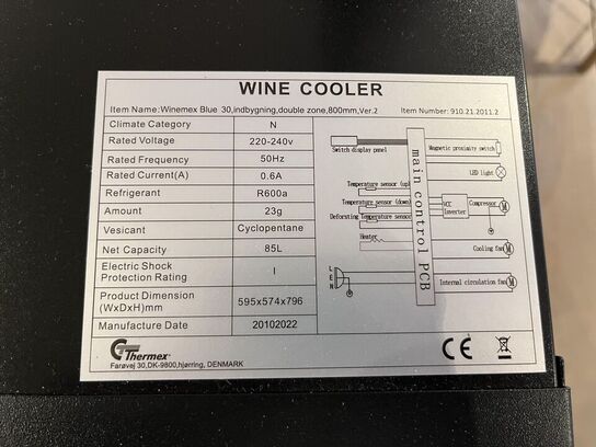 Vinkøleskab WINEMEX BLUE 30