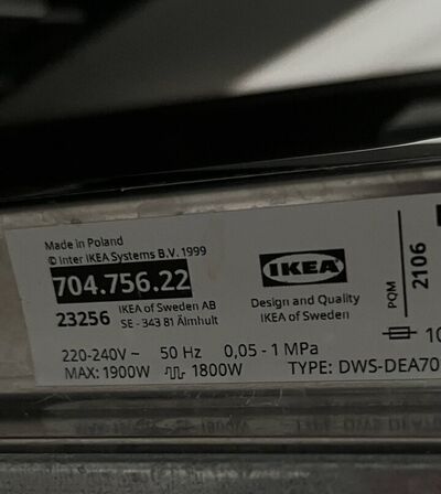 Opvaskemaskine IKEA 23256